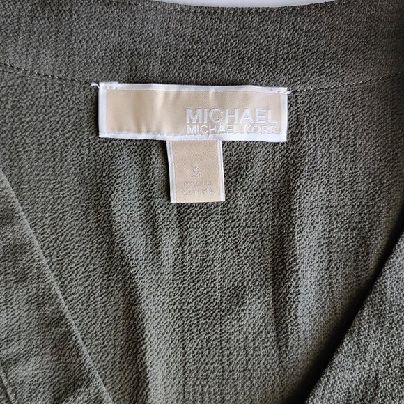 MICHAEL by Michael Kors Long Sleeve Green Bohemian Top with Bell Sleeves - Picture 6 of 9